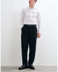 ASOS - Tailored 100% Cotton Oversized Tapered Pleated Pants - Lyst