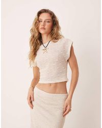 ASOS - Co-ord Semi Sheer Grown On Sleeve Textured Crop Top - Lyst