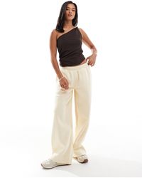 ASOS - Asos Design Petite Wide Leg Brushback jogger - Lyst