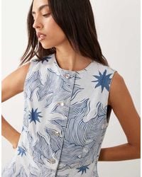 Never Fully Dressed - Denim Twill Longline Waistcoat Co-ord - Lyst