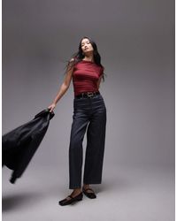 TOPSHOP - Asymmetrische Top Van Gladde Stof Met Blote Schouder - Lyst