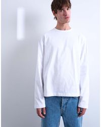 TOPMAN - Cropped Fit Long Sleeve T-shirt - Lyst