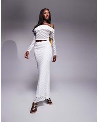 Bardot - Lace Mesh Maxi Skirt Co-ord - Lyst