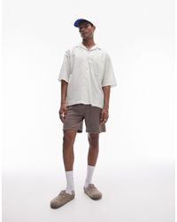 TOPMAN - Short Sleeve Boxy Striped Shirt - Lyst