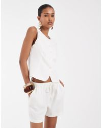 ONLY - Linen Blend Tailored Shorts Co-Ord - Lyst