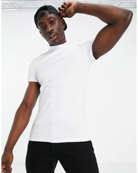 ASOS Muscle Fit Turtle Neck T-shirt - White