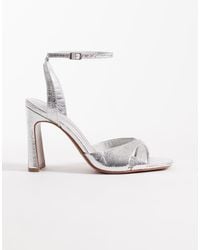 ASOS - Wide Fit Nightcap Cross Strap Detail Barely There Block Heel Sandals - Lyst
