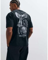 AllSaints - Seraph Short Sleeve Graphic Logo T-shirt With Back Print - Lyst
