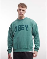 Obey - Sudadera Con Cuello Redondo Y Logo Universitario Pigmentado De - Lyst