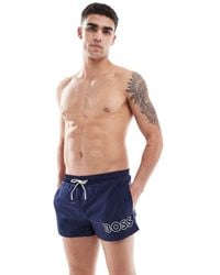 BOSS - Boss Mooneye Logo Swim Shorts - Lyst