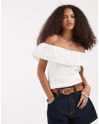 Vero Moda - Jersey Off Shoulder Ruffle Top - Lyst