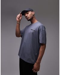 AllSaints - Redact Oversized Embroidered Logo T-shirt - Lyst