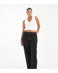 ASOS - Asos Design Curve Straight Wide Leg Jeans - Lyst