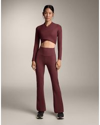 Oysho - High-rise Rib Comfortlux Flare Trousers - Lyst