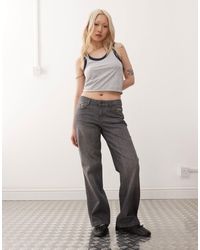 Noisy May - Jean large à taille basse - foncé - Lyst