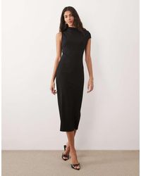 Mango - Asymmetric Short Sleeve Midi Dress - Lyst