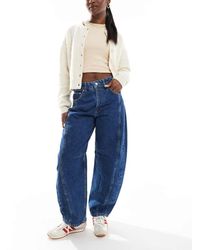 ASOS - Oversized Cropped Jeans Met Ronde Wijde Pijpen En Panelen - Lyst