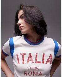 TOPSHOP - Graphic Italia Sports Baby Tee - Lyst