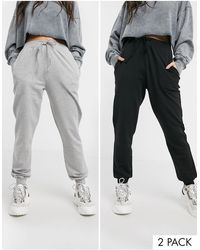 ASOS Basic jogger With Tie 2 Pack Save - Multicolour