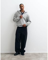 ASOS - Essentials Boxy Relaxed Zip Through Hoodie - Lyst