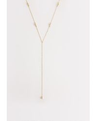 ASOS - Dainty Lariat Necklace With Diamante Detail - Lyst
