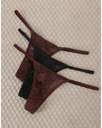 ASOS - 3 Pack Lace Tanga Thong - Lyst