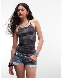 Weekday - Slim-Fit Hemdje Met Racerback En Camouflageprint, Exclusief Bij Asos - Lyst