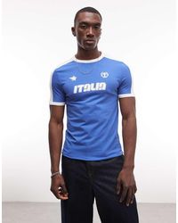 ASOS - Muscle Ringer T-shirt With Italia Football Graphic - Lyst