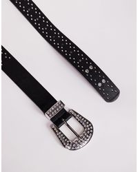 ASOS - Western Cowboy Crystal Studded Belt - Lyst