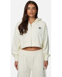 Good For Nothing - Cropped Zip Hoodie With Monogram - Lyst