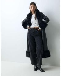 Urbancode - Faux Shearling Maxi Penny Lane Coat - Lyst