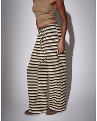 South Beach - Towelling Stripe Wide Leg Trouser - Lyst