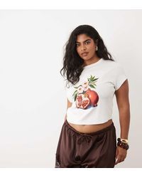 ASOS - Asos Design Curve Baby Tee With Vintage Pomegranate Graphic - Lyst