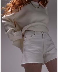 TOPSHOP - Denim Comfort Stretch Shorts - Lyst