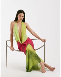 I.AM.GIA - Samantha Plunge Cowl Halterneck Low Back Maxi Dress - Lyst
