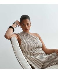 ARRANGE - Curve One Shoulder Structured Top With Asymmetric Hem - Lyst