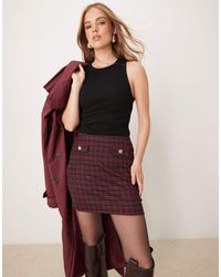 New Look - Check Boucle Mini Skirt - Lyst