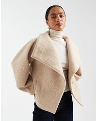 ASOS - Asos Design Petite Cozy Funnel Neck Oversized Clean Jacket - Lyst