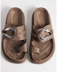 ASOS - Francisco Footbed Sandal With Metal Trim - Lyst