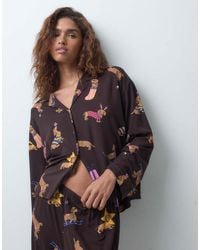 ASOS - Viscose Super Soft Long Sleeve Shirt & Trouser Pyjama Set - Lyst