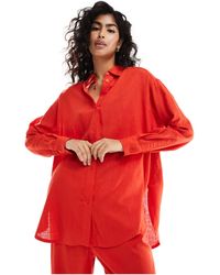 ASOS - Relaxed Shirt With Linen - Lyst