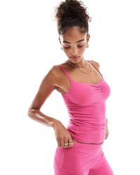 Cotton On - Top De Pijama Rosa Frambuesa De Tirantes Con Detalle De Flor De Cotton On (Parte De Un Conjunto) - Lyst