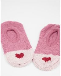 Women'secret Cosy Foosie Socks With Heart Detail - Pink