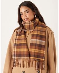 Mango - 100% Wool Checked Scarf - Lyst