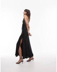 TOPSHOP - Midi-Jurk Met Diepe V-Hals En Open Achterkant - Lyst