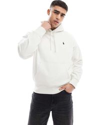 Polo Ralph Lauren - Ruimvallende Hoodie Van Zware Stof Met Geschreven Icoonlogo En Logoprint Op De Achterkant - Lyst