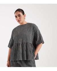 ASOS - Asos Design Curve Oversized Short Sleeve Peplum Top - Lyst