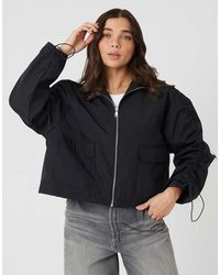 Brave Soul - Ruched Sleeve Windbreaker Jacket - Lyst