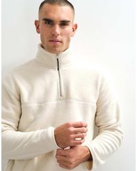 ASOS - Regular-Fit Fleece Met Korte Rits - Lyst