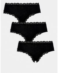 Pieces - 3 Pack Low Cut Hipster Breifs - Lyst